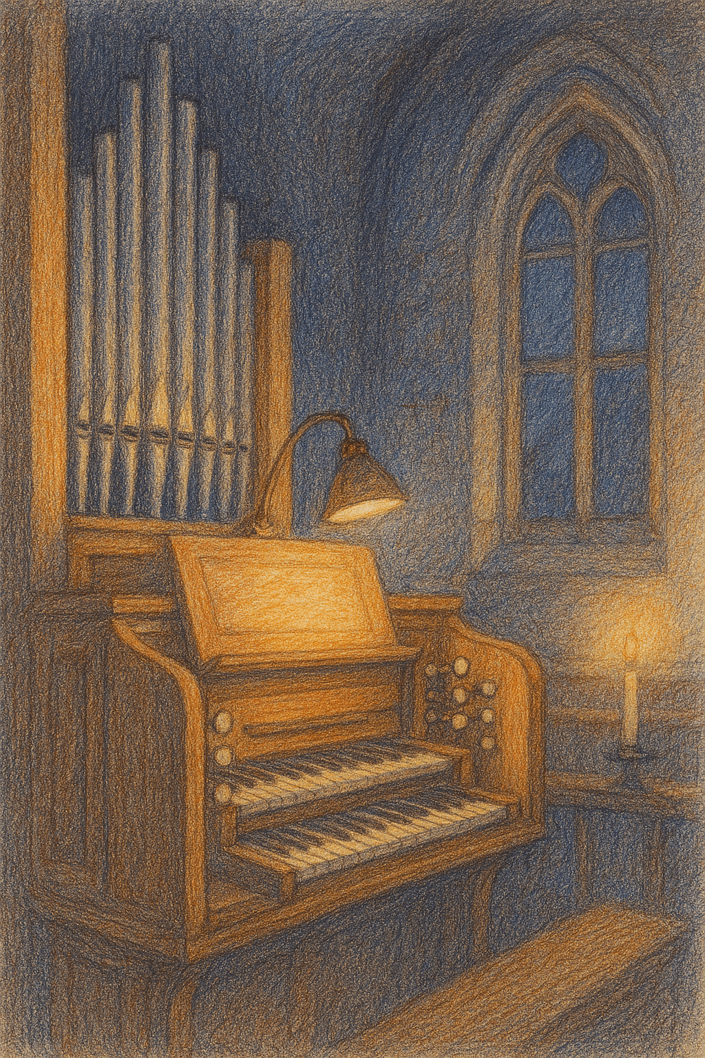 Midnight. Music. Mystery: A Christmas hymn about the organ — “At midnight, when the church is still” (CM)