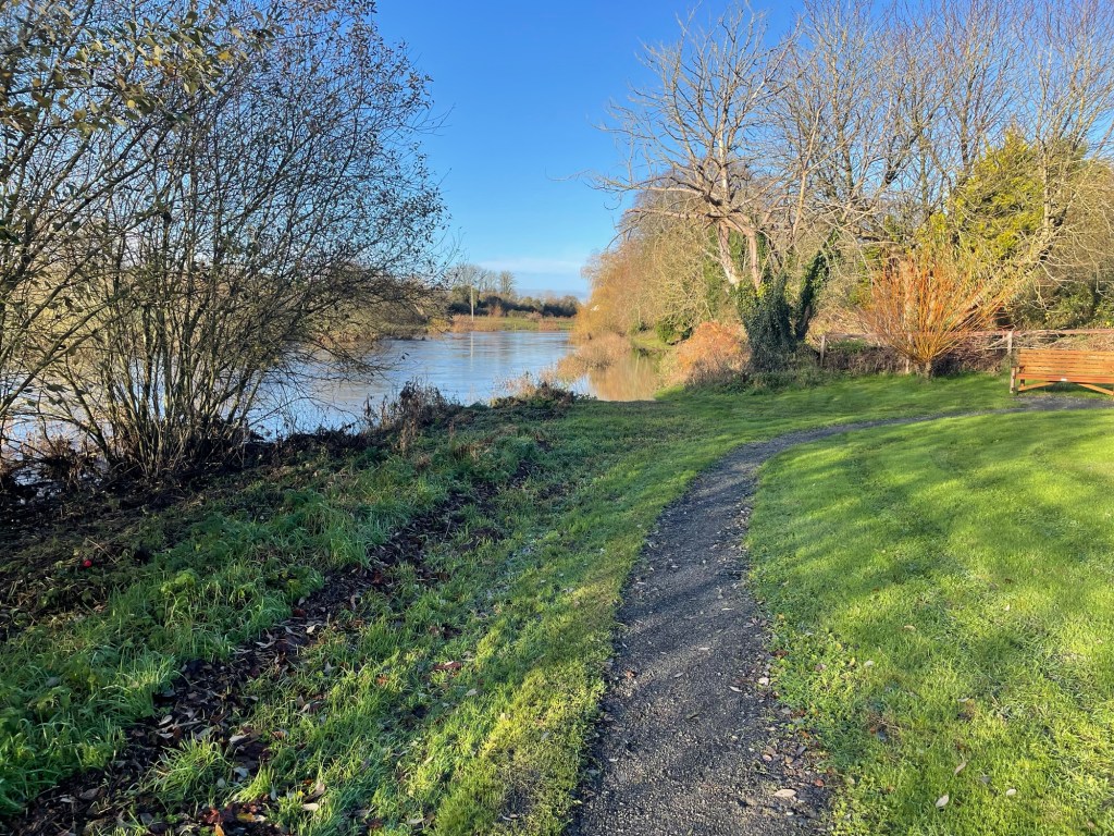 Riverbank. Roundabout. Peace.– A hymn inspired by Psalm 23 — “The Lord is here beside me now” (CM)