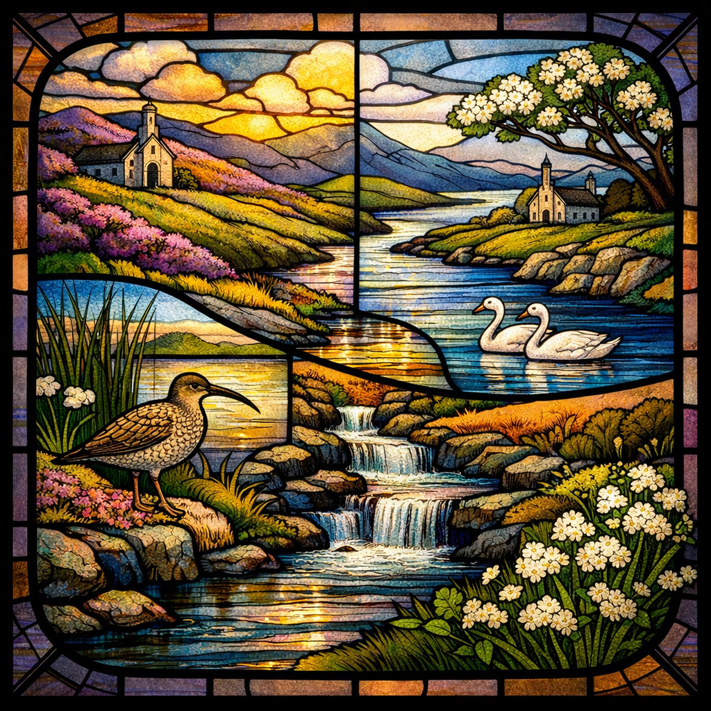 A hymn from Romans 16 — “Across the hills of heathered gold” (DCM)