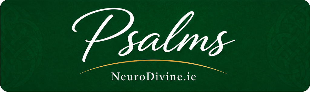 NeuroDivine Psalms banner in green with Celtic knotwork.